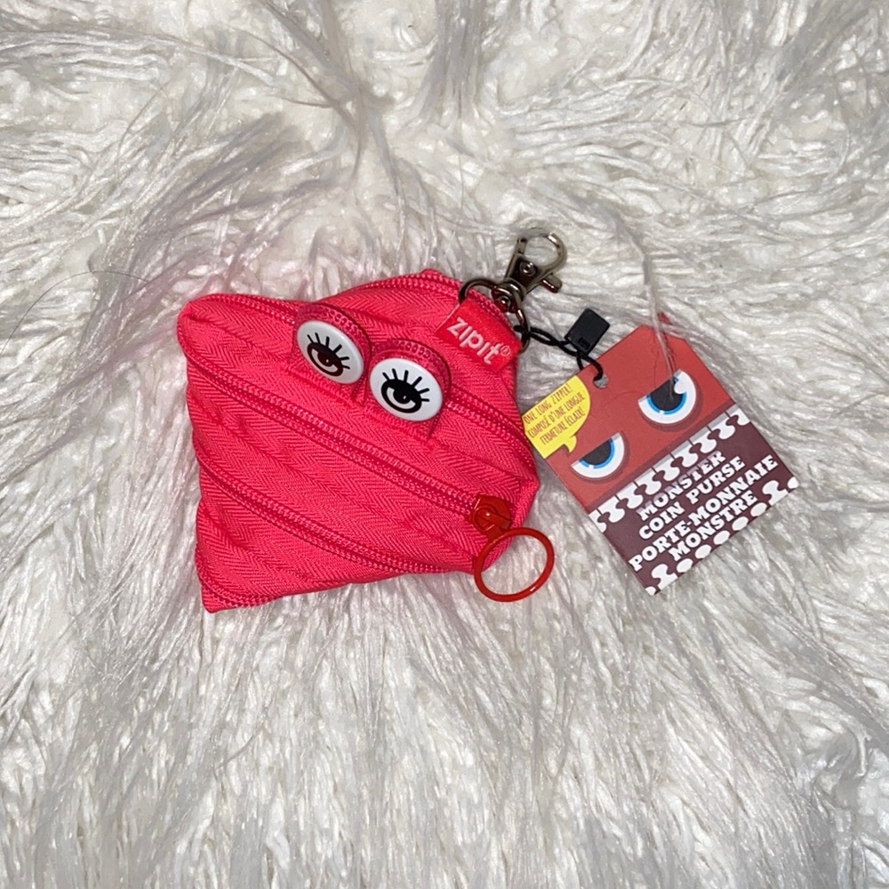 BNWT Neon Pink Zipit Monster Coin Pouch Wallet